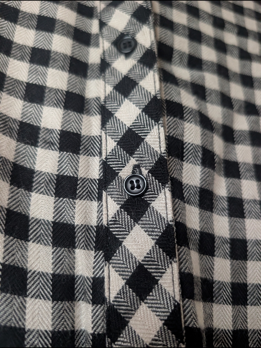Hester & Orchard Black & White Gingham Button-Up Shirt 100% Rayon - Picture 7 of 9